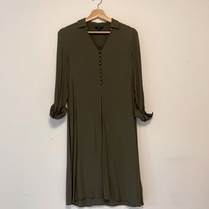 RW&co olive green shirt dress